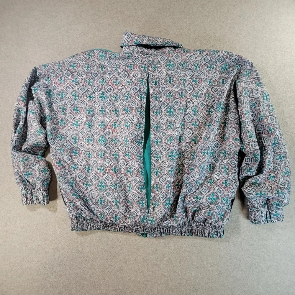 Vintage Lilys of Beverly Hills Tracksuit Teal Geometric Windbreaker Set Large